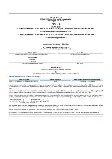Thumbnail MoonLake Immunotherapeutics 10-Q Quarterly Report FY2026 
