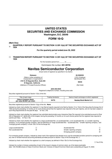 Vorschaubild Navitas Semiconductor 10-Q Quartalsbericht 2022 