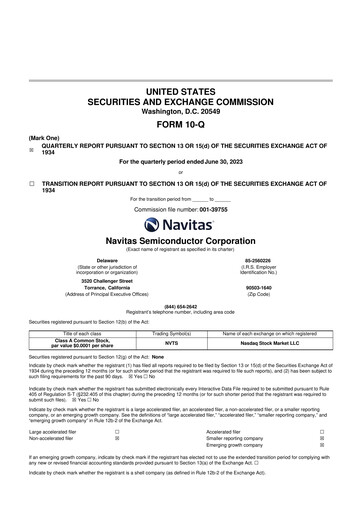 Vorschaubild Navitas Semiconductor 10-Q Quartalsbericht 2023 