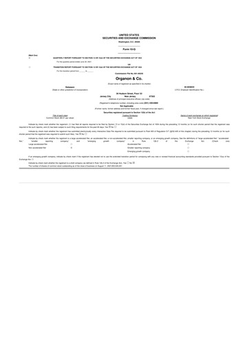 Vorschaubild Organon 10-Q Quartalsbericht 2021 