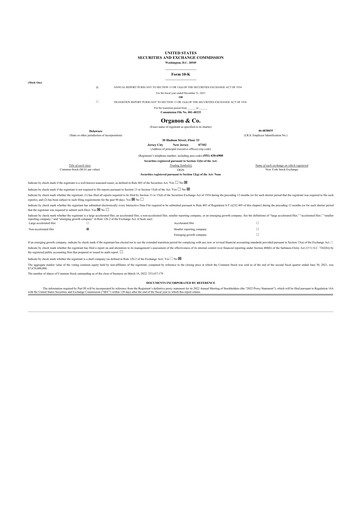 Thumbnail Organon 10-K Annual Report 2021