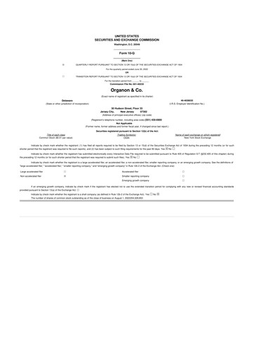 Vorschaubild Organon 10-Q Quartalsbericht 2022 