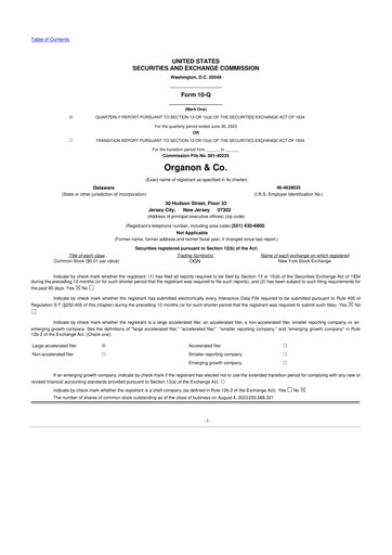 Vorschaubild Organon 10-Q Quartalsbericht 2023 