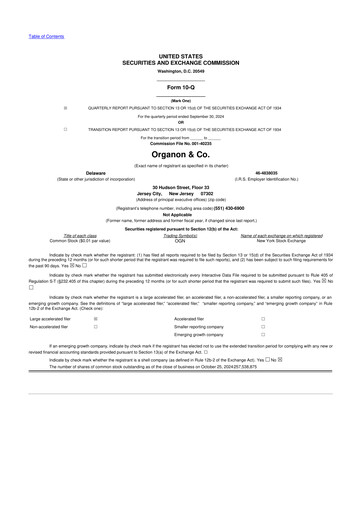 Vorschaubild Organon 10-Q Quartalsbericht 2024 