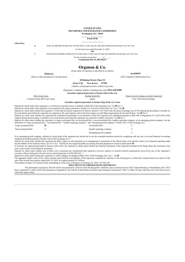 Thumbnail Organon 10-K Annual Report 2024