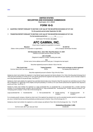 Thumbnail 	Advanced Flower Capital 10-Q Quarterly Report FY2022 