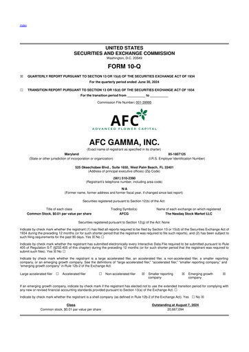 Thumbnail 	Advanced Flower Capital 10-Q Quarterly Report FY2024 