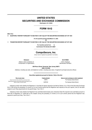 Thumbnail CompoSecure 10-Q Quarterly Report FY2025 