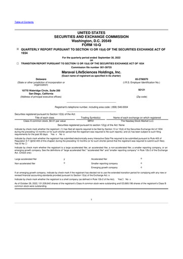 Thumbnail Maravai LifeSciences
 10-Q Quarterly Report FY2022 