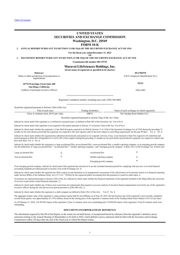 Miniature Maravai LifeSciences
 10-K Rapport annuel 2023