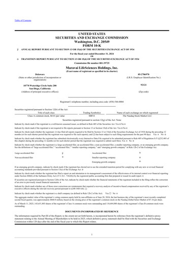 Miniature Maravai LifeSciences
 10-K Rapport annuel 2024