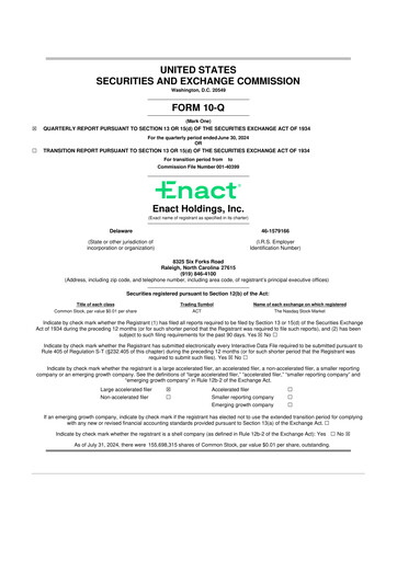Vorschaubild Enact Holdings 10-Q Quartalsbericht 2024 