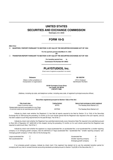 Thumbnail Playstudios 10-Q Quarterly Report FY2022 