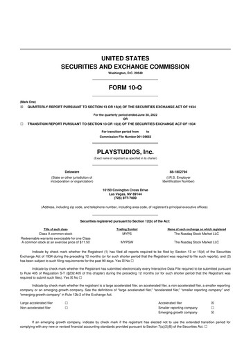 Thumbnail Playstudios 10-Q Quarterly Report FY2022 