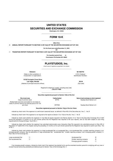 Thumbnail Playstudios 10-K Annual Report 2025