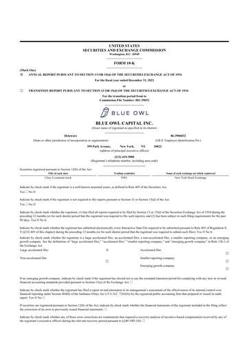 Thumbnail Blue Owl Capital 10-K Annual Report 2023