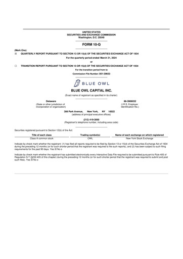 Miniature Blue Owl Capital 10-Q Rapport trimestriel 2024 