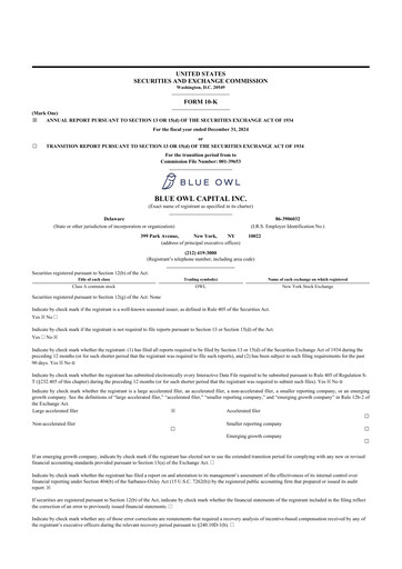 Thumbnail Blue Owl Capital 10-K Annual Report 2024