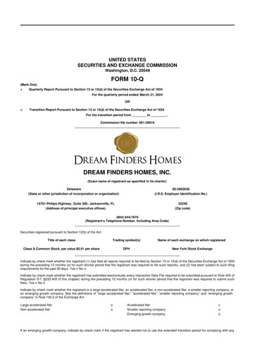 Thumbnail Dream Finders Homes 10-Q Quarterly Report FY2024 