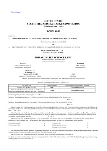 Thumbnail TriSalus Life Sciences 10-K Annual Report 2023