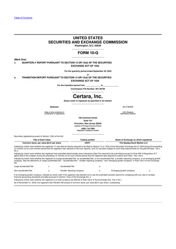 Vorschaubild Certara 10-Q Quartalsbericht 2023 