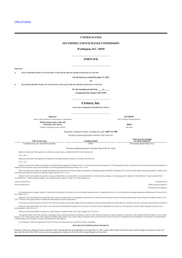 Thumbnail Certara 10-K Annual Report 2023