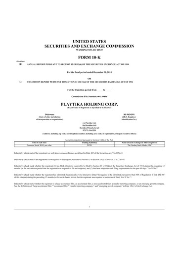 Thumbnail Playtika 10-K Annual Report 2024