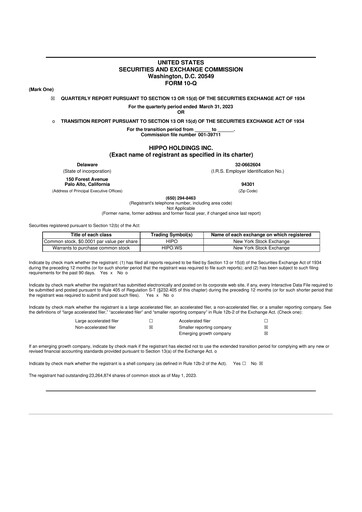 Thumbnail 	Hippo Holdings 10-Q Quarterly Report FY2023 