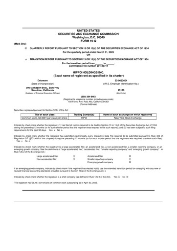 Thumbnail 	Hippo Holdings 10-Q Quarterly Report FY2025 