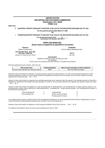 Thumbnail 	Hippo Holdings 10-Q Quarterly Report FY 