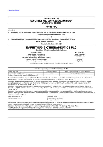 Thumbnail Barinthus Biotherapeutics 10-Q Quarterly Report FY2024 