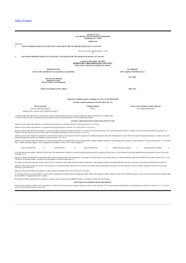 Thumbnail Barinthus Biotherapeutics 10-K Annual Report 2024