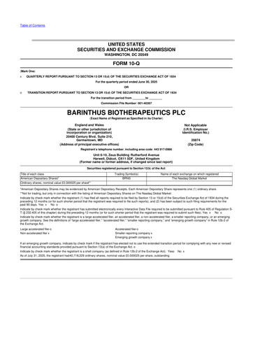 Thumbnail Barinthus Biotherapeutics 10-Q Quarterly Report FY2025 