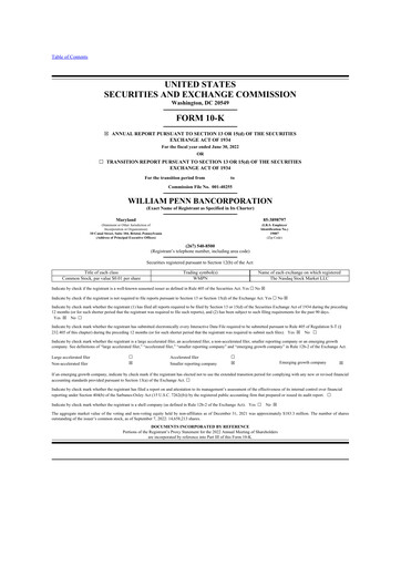 Thumbnail William Penn Bancorporation 10-K Annual Report 2022