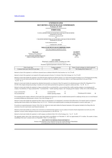 Thumbnail William Penn Bancorporation 10-K Annual Report 2023