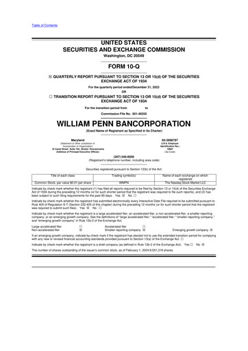 Thumbnail William Penn Bancorporation 10-Q Quarterly Report FY2024 