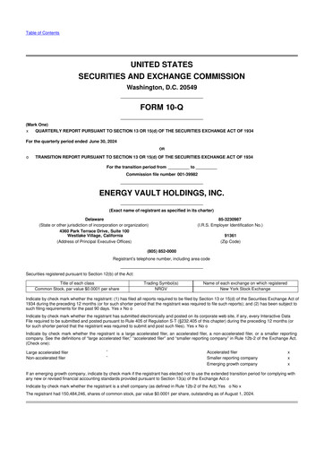 Thumbnail Energy Vault 10-Q Quarterly Report FY2024 