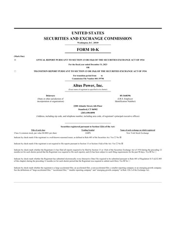 Thumbnail Altus Power 10-K Annual Report 2023