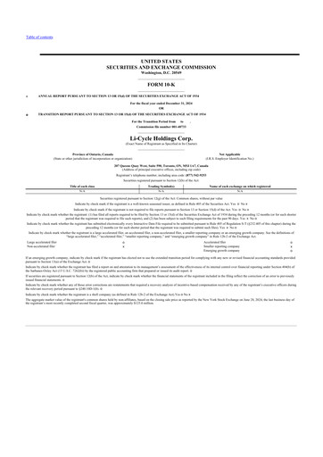 Thumbnail Li-Cycle 10-K Annual Report 2024