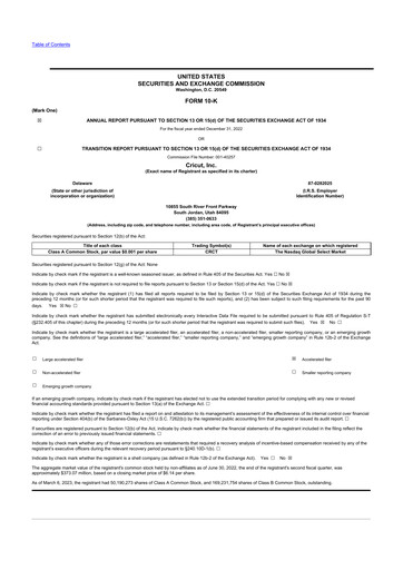 Thumbnail Cricut 10-K Annual Report 2022