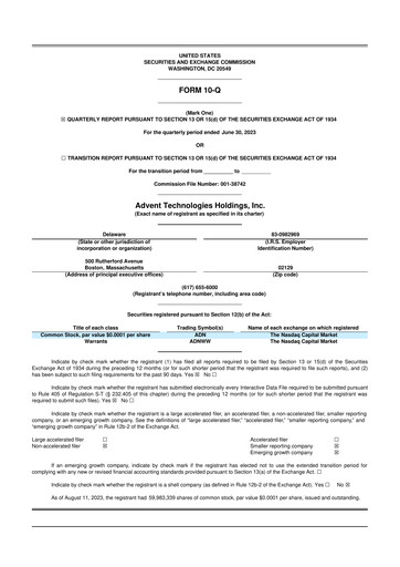 Thumbnail Advent Technologies 10-Q Quarterly Report FY2023 