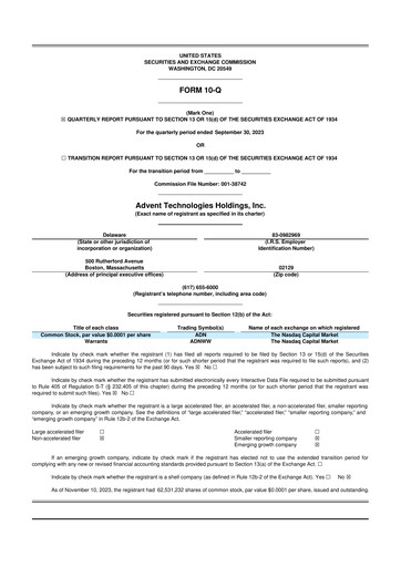 Thumbnail Advent Technologies 10-Q Quarterly Report FY2023 