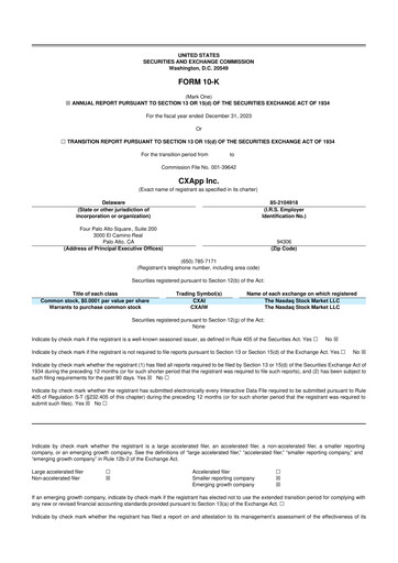 Thumbnail CXApp 10-K Annual Report 2023