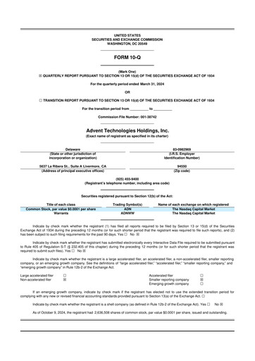 Thumbnail Advent Technologies 10-Q Quarterly Report FY2024 