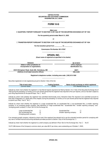 Thumbnail OpGen
 10-Q Quarterly Report FY2025 