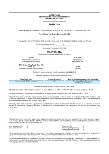 Thumbnail Vivakor 10-K Annual Report 