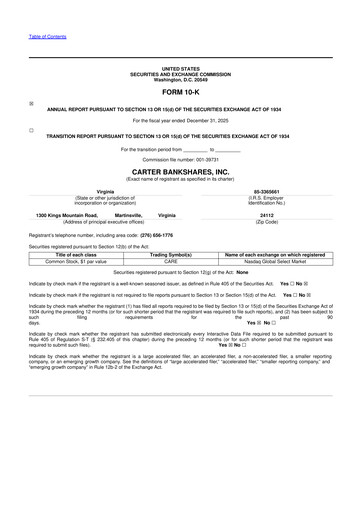 Thumbnail Carter Bankshares 10-K Annual Report 2025