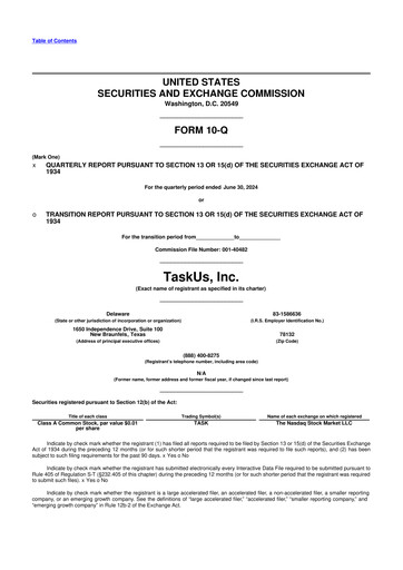 Miniature TaskUs 10-Q Rapport trimestriel 2024 