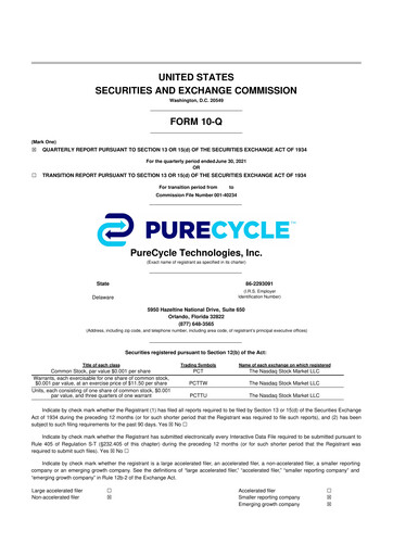 Thumbnail PureCycle Technologies 10-Q Quarterly Report FY2021 