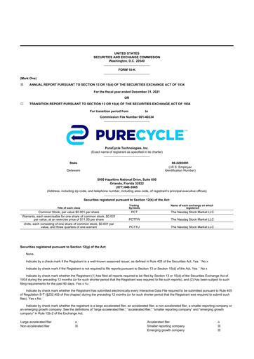Vorschaubild PureCycle Technologies 10-K Jahresbericht 2021
